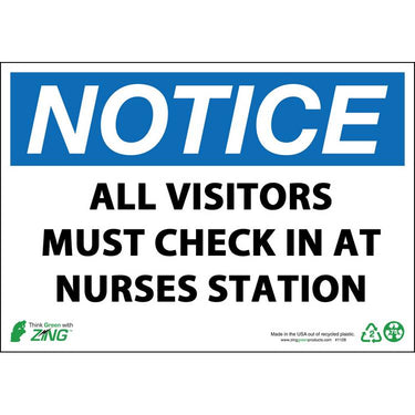 ZING Safety Sign, VISITORS, 7X10- Model 1908S